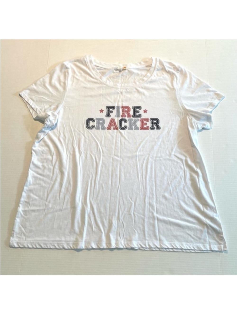C&C California Firecracker White T-shirt‎ womens 2X  NWOT